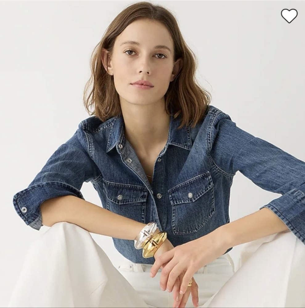 Jcrew Slim-fit Chambray Shirt - Size 0